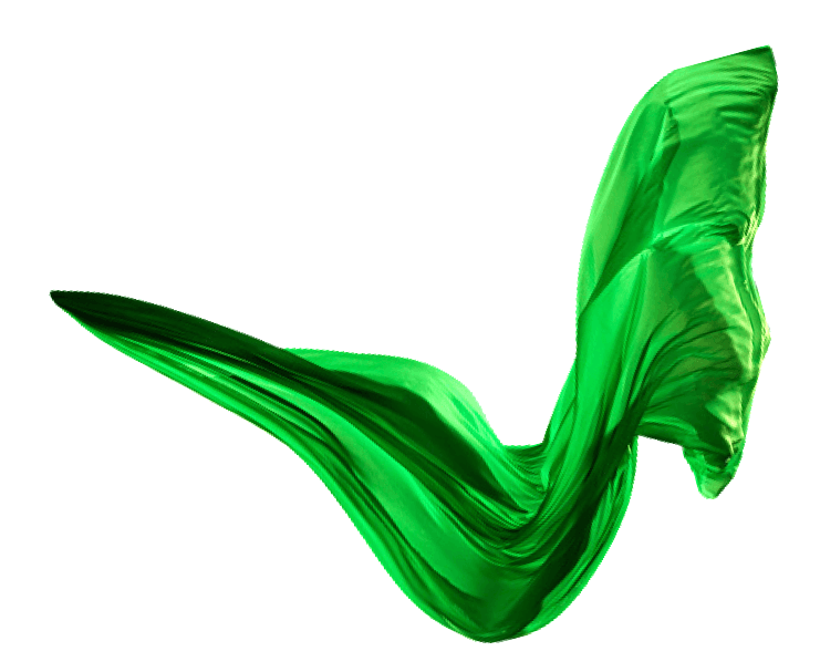 Decorative green shape